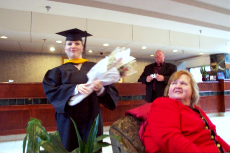 My sister, my mother and, in the background, my Uncle John