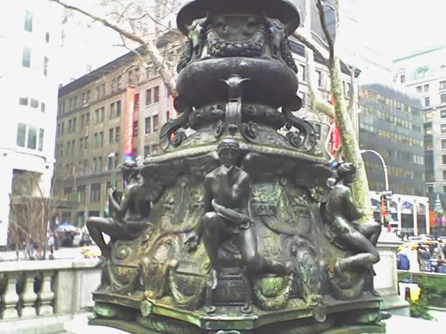 A statue outside the New York Public Library