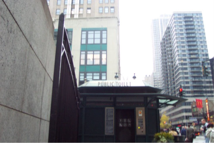 Herald Square. This is what happens when you don't pay attention to where you aim the camera: you get pictures of public toilets.